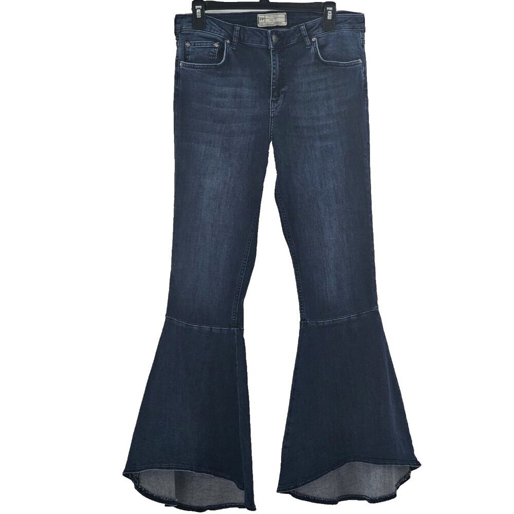 - Free People Dark Blue Flare Jeans